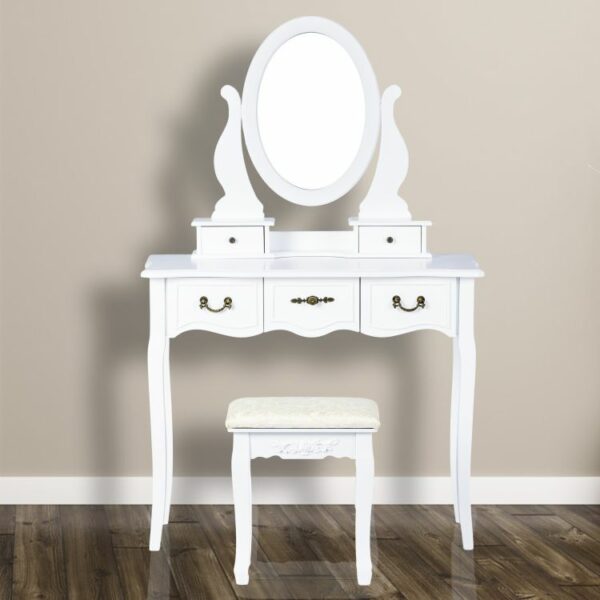Toaletna mizica z ogledalom + stol | Claire