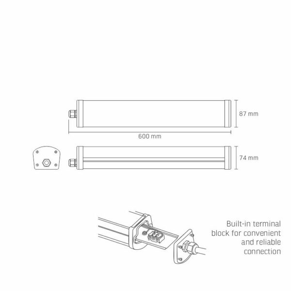 LED industrijska stropna svetilka 60cm | 24W IP65