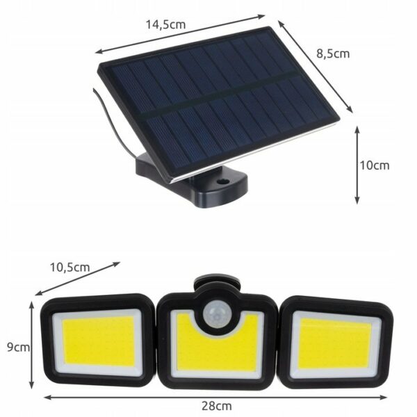 LED solarna svetilka s solarno ploščo - 6000 lm