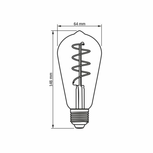 LED žarnica z možnostjo zatemnitve E27 | 4W ST64 Graphite