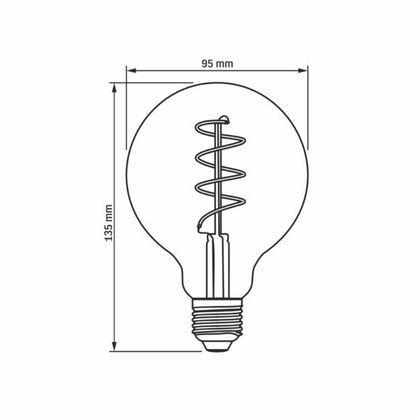 LED žarnica z možnostjo zatemnitve G95 | E27 4W Filament