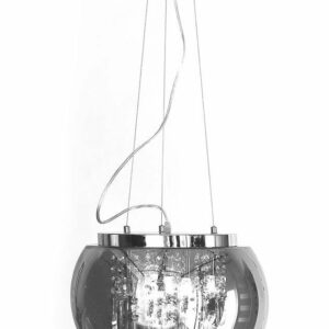 LED stropné svietidlo / luster 50cm | 6xMAX40W - lampa zo strieborného skla s efektom kvapiek vody. Závesné svietidlo v štýle LOFT.