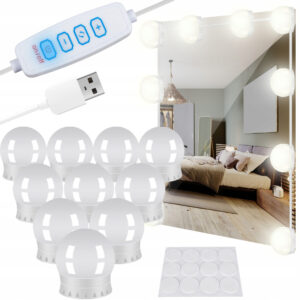 Svetila LED za ogledalo / toaletno mizico - osvetljena v treh različnih odtenkih - hladna bela, dnevna svetloba in topla bela.