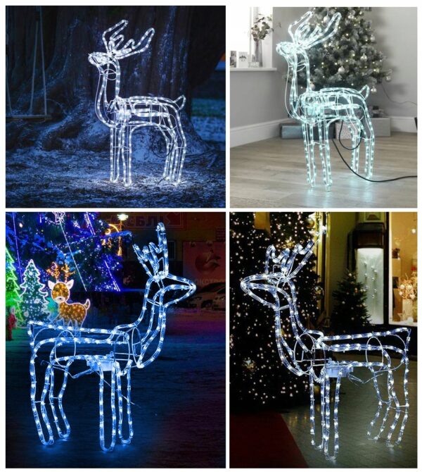 Božične lučke LED - premikajoči se severni jeleni | modra