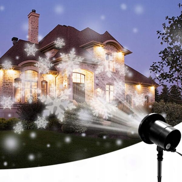 LED zunanji božični projektor - snežinke