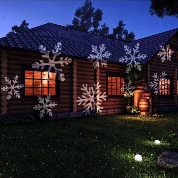 LED zunanji božični projektor - snežinke