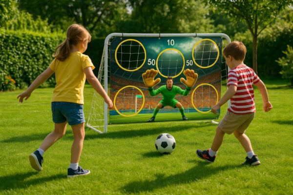 Nogometni gol s ponjavo in luknjami za trening | 180x122 cm