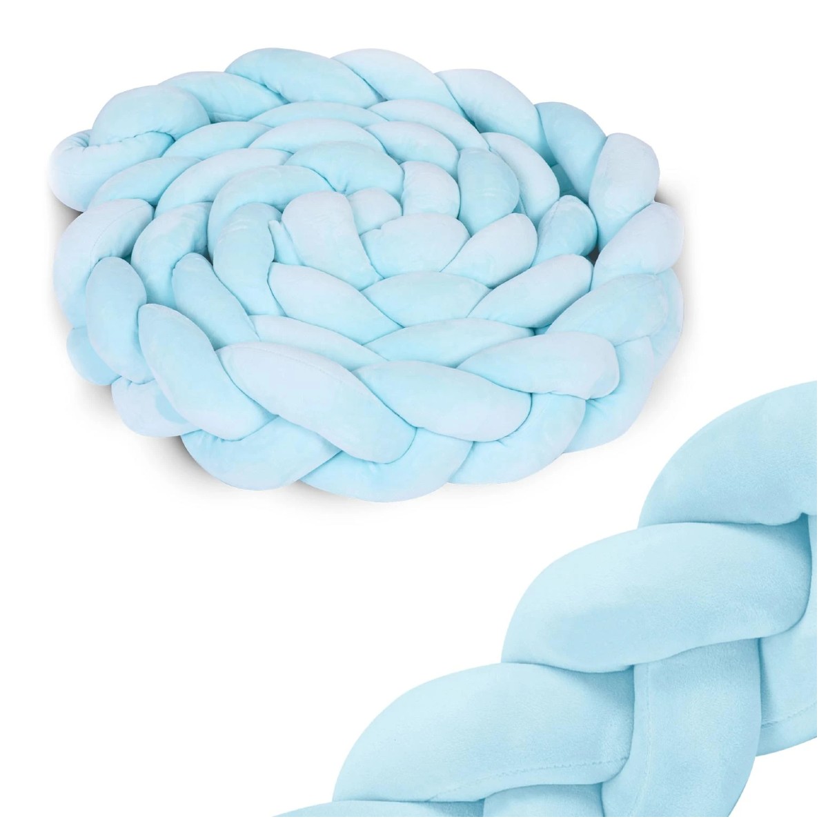 Mantinel za otroške posteljice - pletenina 3 m | modra