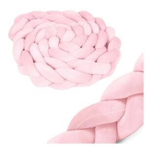 Mantinel za otroške posteljice - pletenina 3 m | roza