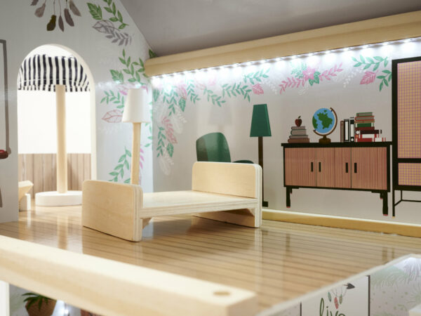 Sodobna lesena hiša za lutke | + pohištvo
