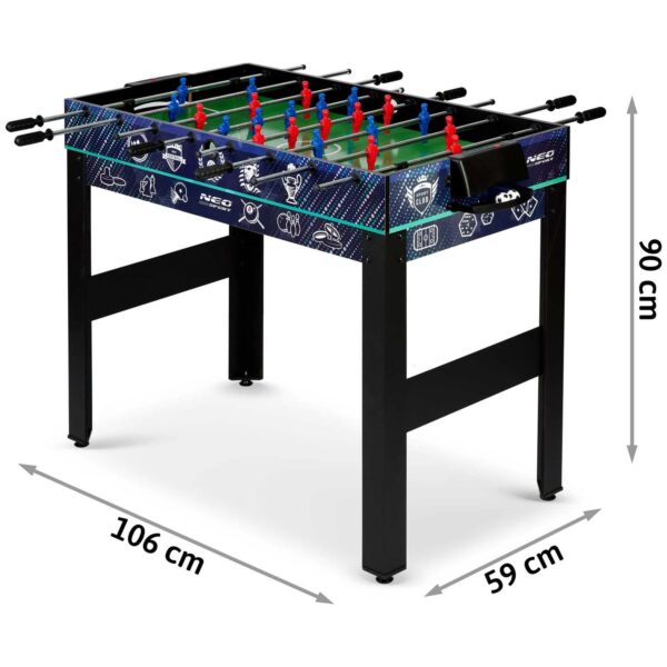 Večnamenska igralna miza 12in1 106x59x90 cm | NS-801 črna