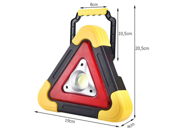 Večnamenski opozorilni trikotnik s svetlobo LED - 5 načinov