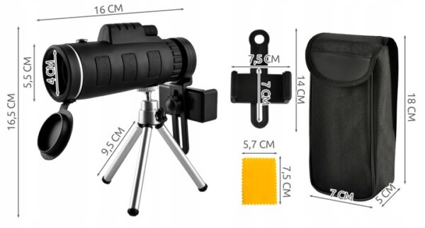 Mobilni objektiv s stativom | črna