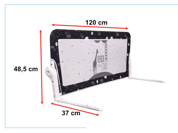 Zaščitna pregrada / posteljna pregrada 120 cm črna