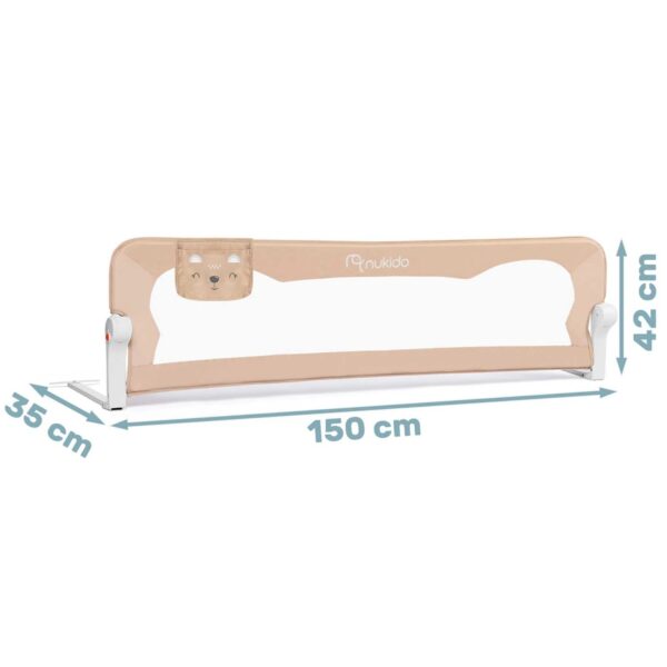 Zaščitna pregrada za posteljo 150 cm Nukido | bež
