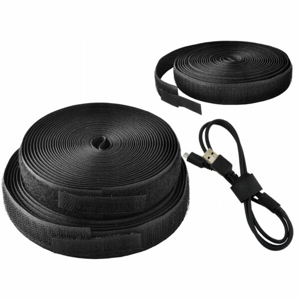 Velcro trak za kable - 5 m | črna