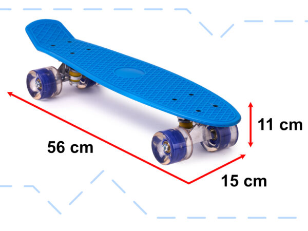 Pennyboard 56cm - LED kolesa | modra