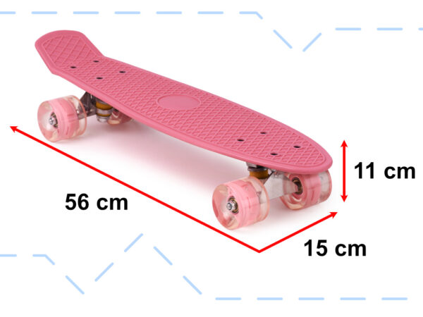 Pennyboard 56cm - LED kolesa | roza