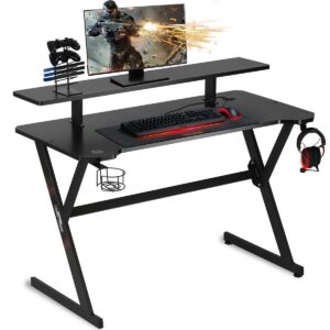 Računalniška igralna miza + stojalo in držala | črna