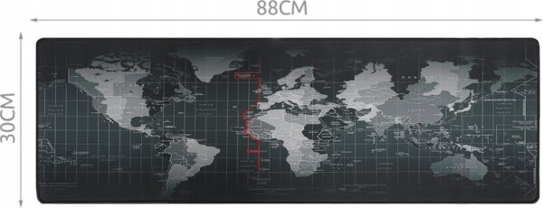 Podloga za igralno miško in tipkovnico 88x30cm | zemljevid sveta