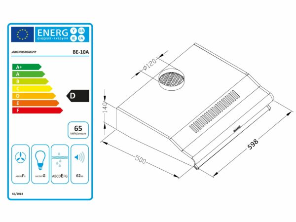 Napa pod omarico BE-10-A INOX - 45 W | nerjaveče jeklo