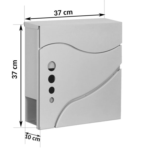 Poštni nabiralnik 37x37x10cm - srebrn | 4998