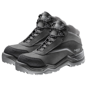 Pracovná obuv 82-151-41 značky NEO TOOLS trieda S3 SRC, chráni nohu pred chladom, premoknutím a nasiaknutím vodou.