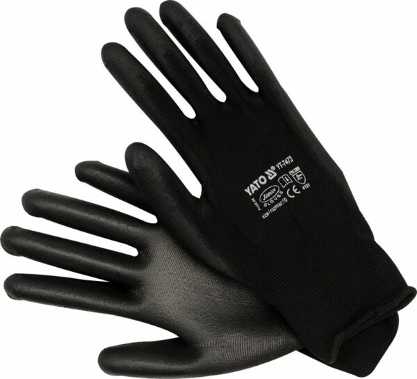 Delovne rokavice iz najlona, črne | YT-7473