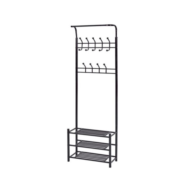 Predsobni obešalnik s stojalom za čevlje | črna