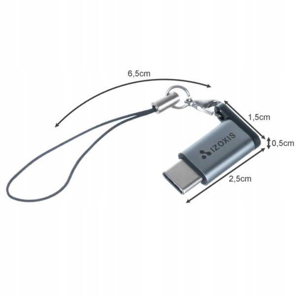 Adapter iz USB-C v micro USB-B 2.0 + povodec