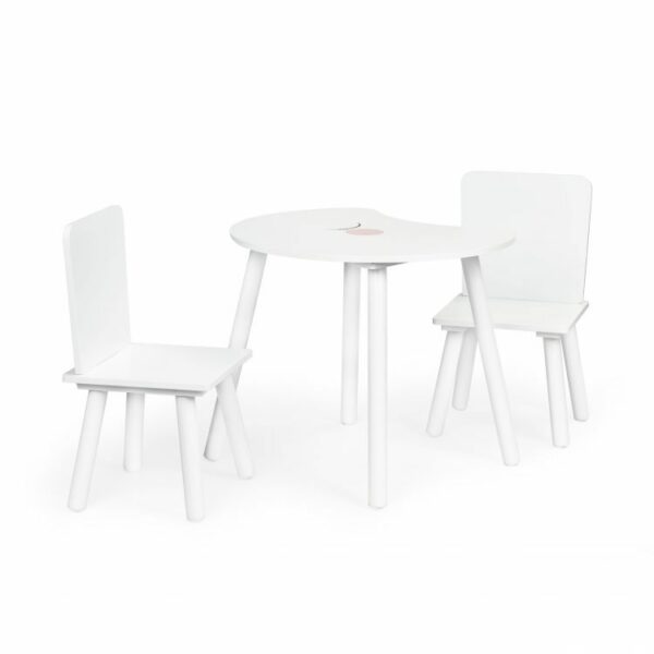Garnitura otroškega pohištva - miza + 2 stola | bela