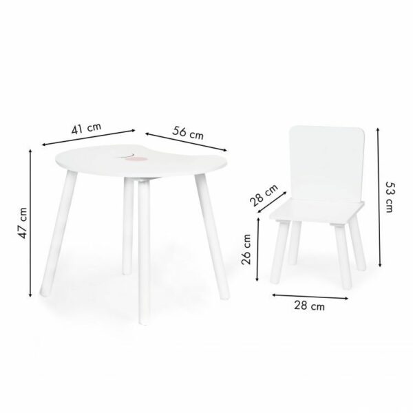 Garnitura otroškega pohištva - miza + 2 stola | bela