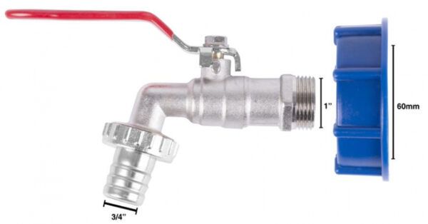 Komplet za rezervoar IBC - ventil + 2x reduktor + izpust