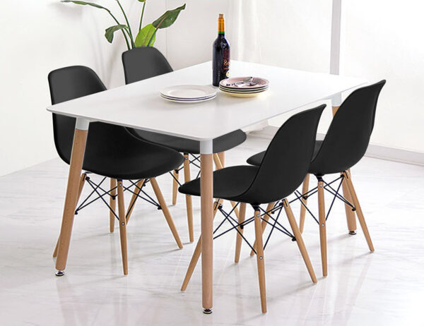 Garnitura jedilnih stolov - črna, 4 kosi | ITALIANO