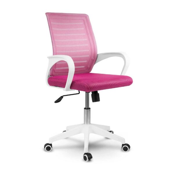 Mesh pisarniški stol | roza in bela