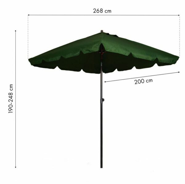 Zložljiv senčnik za teraso - zelen | 200 x 200 cm