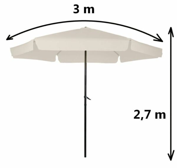 Dežnik za teraso bež - nagibni 300 cm | Bež