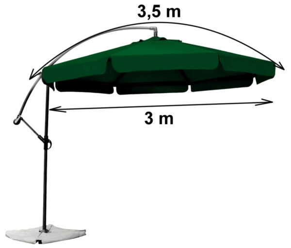 Dežnik za teraso zelen 350 cm | MU-H300 GREEN