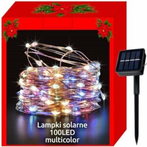 Solárne vianočné osvetlenie viacfarebné - 100 LED | 12 m