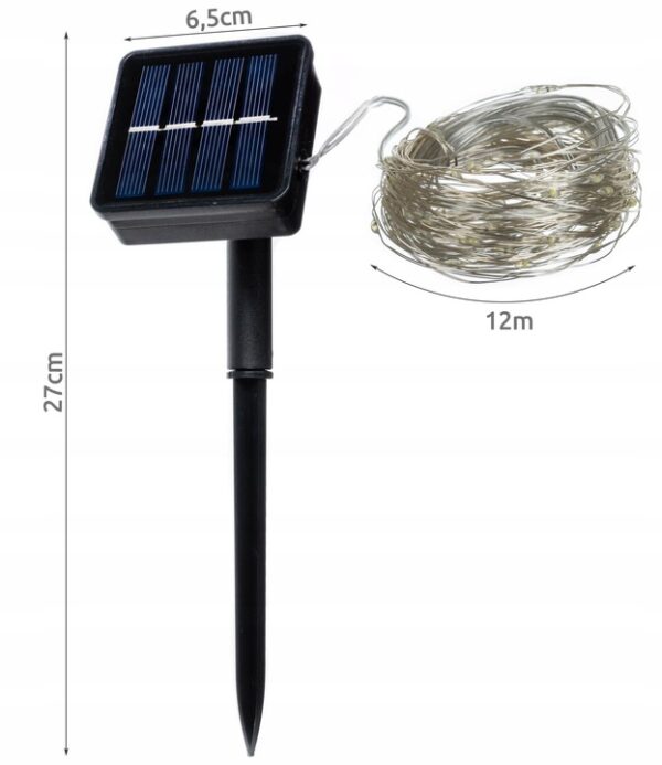Večbarvne solarne božične lučke - 100 LED | 12 m