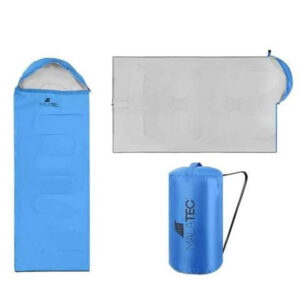 Spalna vreča, 200 x 75 cm | svetlo modra, je univerzalna spalna vreča za izlete ali kampiranje v naravi, polnjena s posebnim polnilom in je antialergijska.