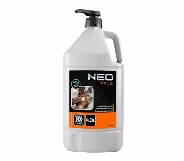 Špeciálna gélová pasta na umývanie rúk značky NEO TOOLS je vhodná na umývanie ťažkých a veľmi ťažkých nečistôt.