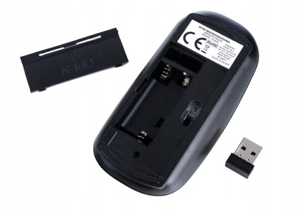Tanka brezžična optična miška - tanek USB | črna