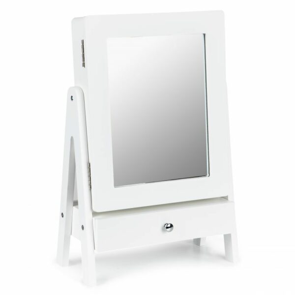 Toaletna mizica z velikim ogledalom | bela
