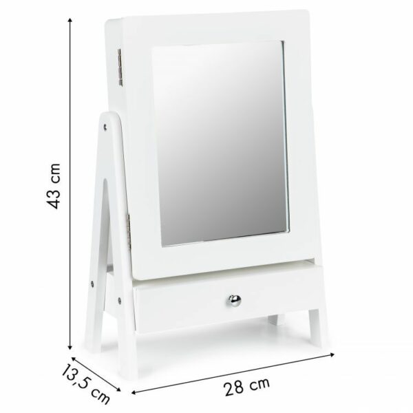 Toaletna mizica z velikim ogledalom | bela