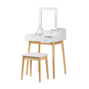 Toaletna mizica z zložljivim ogledalom + stol | Sarah RH1908-02