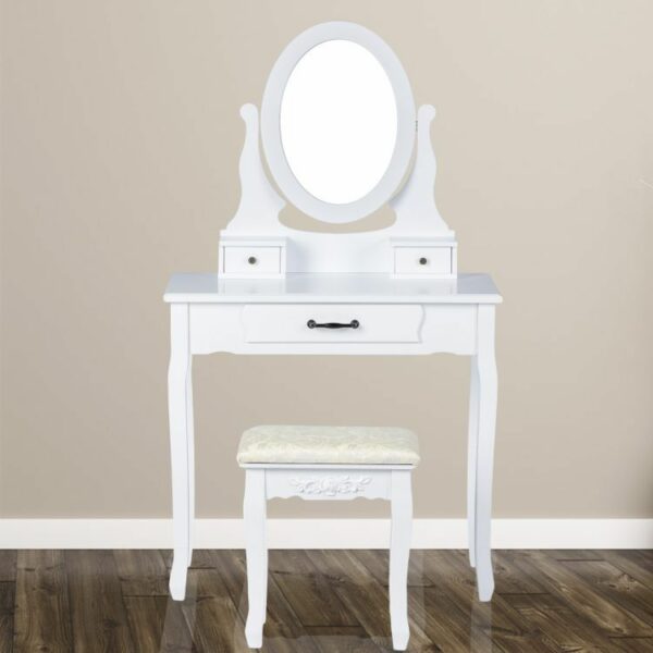 Toaletna mizica z ogledalom in stolom | Poppy