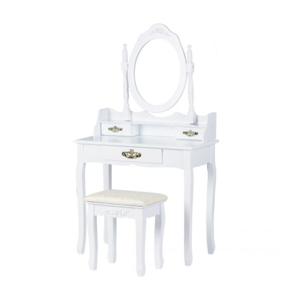 Toaletna mizica z ogledalom + stol | Avery