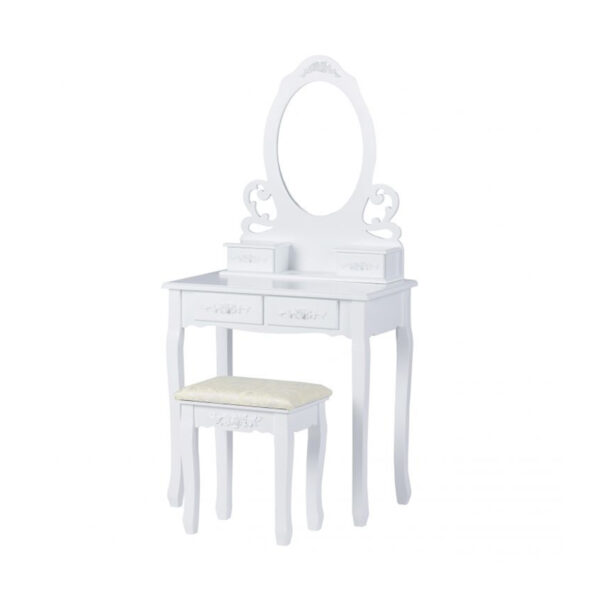 Toaletna mizica z ogledalom + stol | Ella