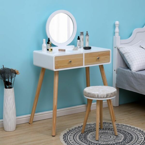Toaletna mizica z ogledalom + stol | Lilly